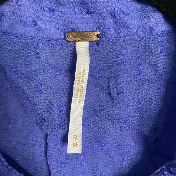 Free People Cropped Chiffon Textured Top - Picture 3 of 5